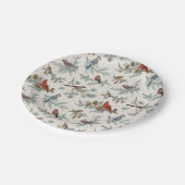 Winter Birnen und Kiefernzweige Muster Pappteller (Schrägansicht)