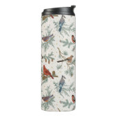 Winter Birnen und Kiefernzweige Muster Thermosbecher (Nach links gedreht)