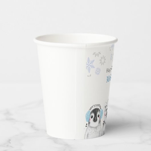 Winter Birthday Boy Animals Pappbecher (Rechts)