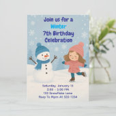 Winter Birthday Celebration Einladung (Stehend Vorderseite)