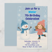 Winter Birthday Celebration Einladung (Vorne/Hinten)