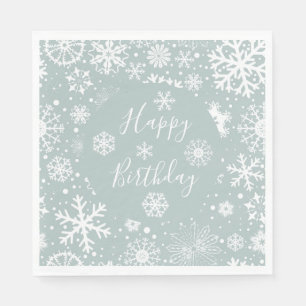 Winter Birthday Paper Napkins Happy Birthday Schne Serviette