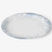 Winter Birthday Paper Plates Elegant Snowflakes Pappteller (Schrägansicht)