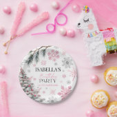 Winter Birthday Pink Pappteller (Party)