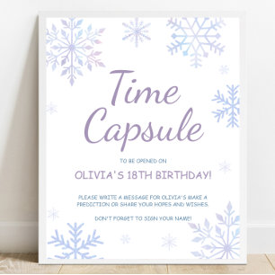 Winter Birthday Time Kapselunterschrift Poster