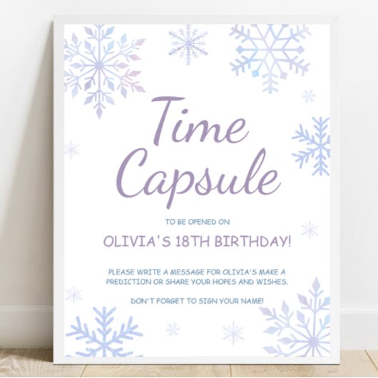 Winter Birthday Time Kapselunterschrift Poster