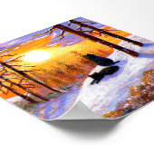 Winter Black Cats Schneewald Creationarts Poster (Ecke)