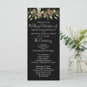 Winter Black Elegant Script Wedding Programm (Stehend Vorderseite)