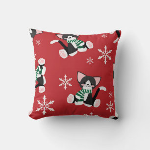 Winter Black Kitty Kissen
