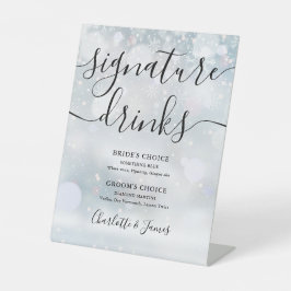 Winter Black Script Signature Drinks Sockelschild