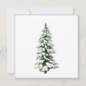 Winter Black Snow Weihnachtsbaum Hochzeit Save The Date (Rückseite)