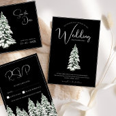 Winter Black Snow Weihnachtsbaum Hochzeit Save The Date