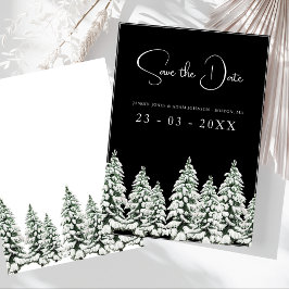Winter Black Snow Weihnachtsbaumen Hochzeit Save The Date