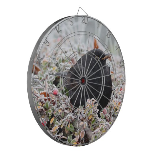 Winter Blackbird Dartscheibe (Vorderseite Links)