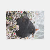 Winter Blackbird Fleecedecke (Vorderseite (Horizontal))
