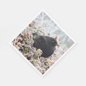 Winter Blackbird Serviette (Ecke)
