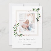 Winter-Blätter - Happy Holidays Fotokarte Feiertagskarte (Vorderseite)