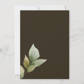 Winter-Blätter Hochzeit mit floralen Wasserfarben Einladung (Rückseite)