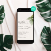 Winter-Blätter Hochzeit mit floralen Wasserfarben Einladung