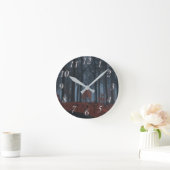 Winter-Blätter-Uhr Runde Wanduhr (Zuhause)