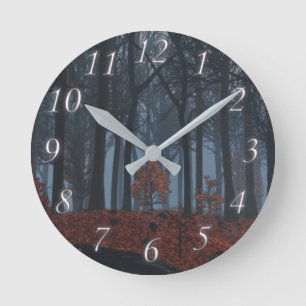 Winter-Blätter-Uhr Runde Wanduhr