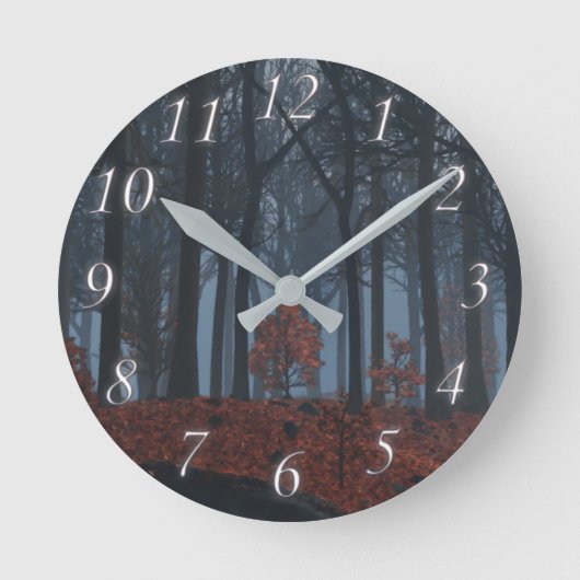 Winter-Blätter-Uhr Runde Wanduhr (Vorderseite)