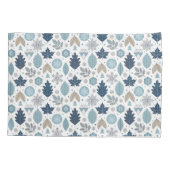 Winter-Blätter und Schneeformen Kissenbezug (Rückseite)