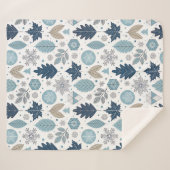 Winter Blätter und Schneeformen Sherpa Blanket Sherpadecke (Vorderseite (Horizontal))