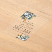 Winter Blau Boho Floral Probeessen Acryleinladungen (Ablage )