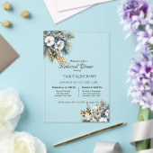 Winter Blau Boho Floral Probeessen Acryleinladungen (In Situ (Hochzeit))
