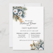 Winter Blau Boho Florales Probedinner Einladung (Vorderseite)