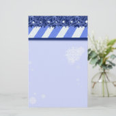 Winter-Blau Briefpapier (Stehend Vorderseite)