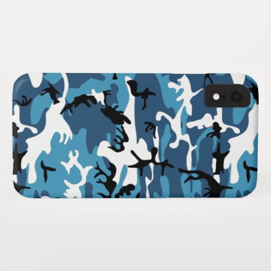 Winter-Blau-Camouflage Case-Mate iPhone Hülle (Rückseite (Horizontal))