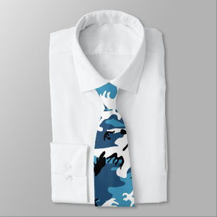 Winter-Blau-Camouflage Krawatte