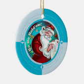 Winter-Blau Ho Ho hält sie Keramikornament (Rechts)