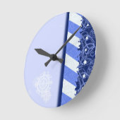 Winter-Blau Runde Wanduhr (Winkel)