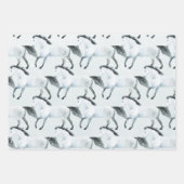 Winter Blau Schneeweißes Pferd Geschenkpapier Set (Vorderseite 2)