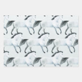 Winter Blau Schneeweißes Pferd Geschenkpapier Set (Vorderseite)