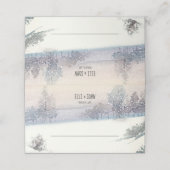 Winter Blau und Weiß Hochzeit Platzkarte (Außenseite Aufgefaltet)