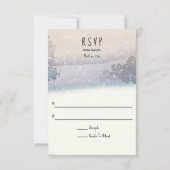 Winter Blau und Weiß Hochzeit RSVP Karte (Rückseite)