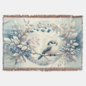 Winter-Blau-Vogel-Beeren-Kranz Decke (Vorderseite)