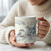 Winter-Blau-Vogel-Beeren-Kranz Kaffeetasse