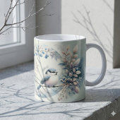Winter-Blau-Vogel-Beeren-Kranz Kaffeetasse