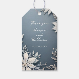 Winter Blau-Weiß Hochzeit danke Geschenkanhänger