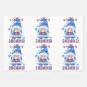 Winter Blau, Weiß und Rot Geschenkpapier Set (Vorderseite)