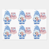 Winter Blau, Weiß und Rot - Umschlagpapier S Geschenkpapier Set (Vorderseite 2)