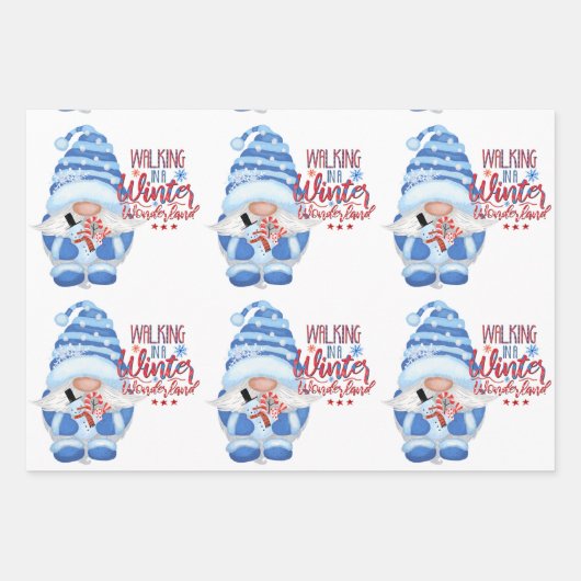 Winter Blau, Weiß und Rot - Umschlagpapier S Geschenkpapier Set (Vorderseite 2)