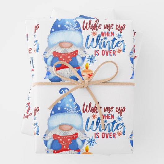 Winter Blau, Weiß und Rot - Umschlagpapier S Geschenkpapier Set (Beispiel)