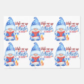 Winter Blau, Weiß und Rot - Umschlagpapier S Geschenkpapier Set (Vorderseite)