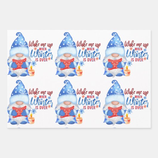 Winter Blau, Weiß und Rot - Umschlagpapier S Geschenkpapier Set (Vorderseite)